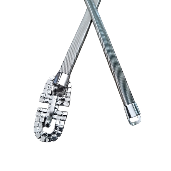 Silver Rhinestone Stretch Thin Waist Belt Boho Glam for Wedding special event - Picture 9 of 11